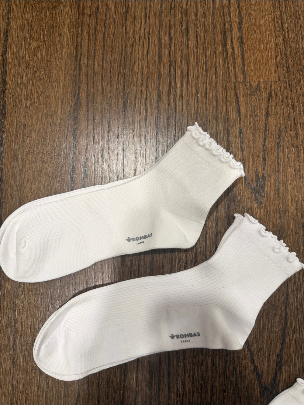 Bombas Women’s White Ruffle Ankle Socks set of 2
